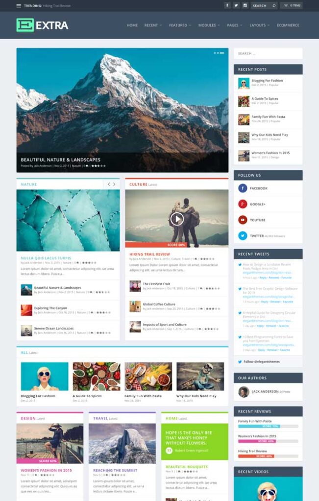 Extra Magazine WordPress Theme by Elegant Themes